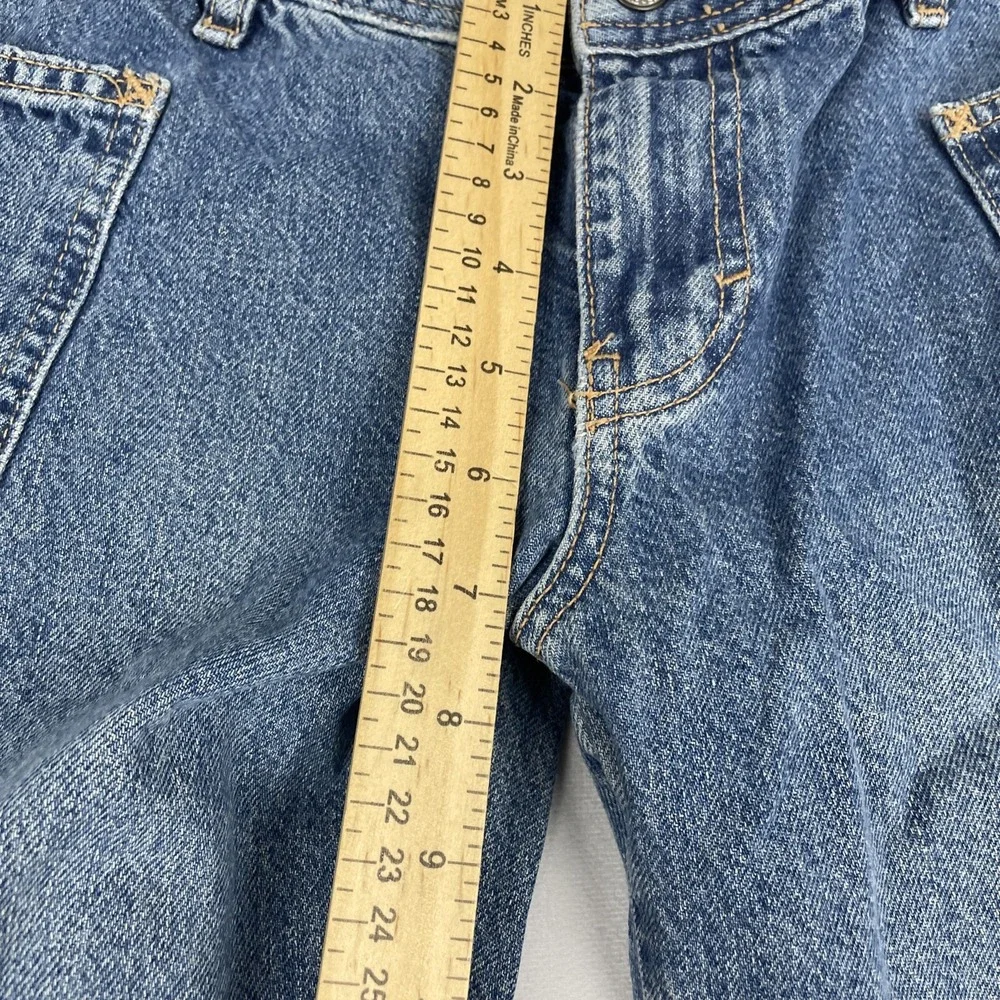 We the Free Free People Jeans Womens Size 24 Izzy Low Rise Flare Blue Raw Hem‎